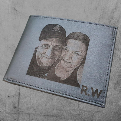 custom photo wallet gift for men black