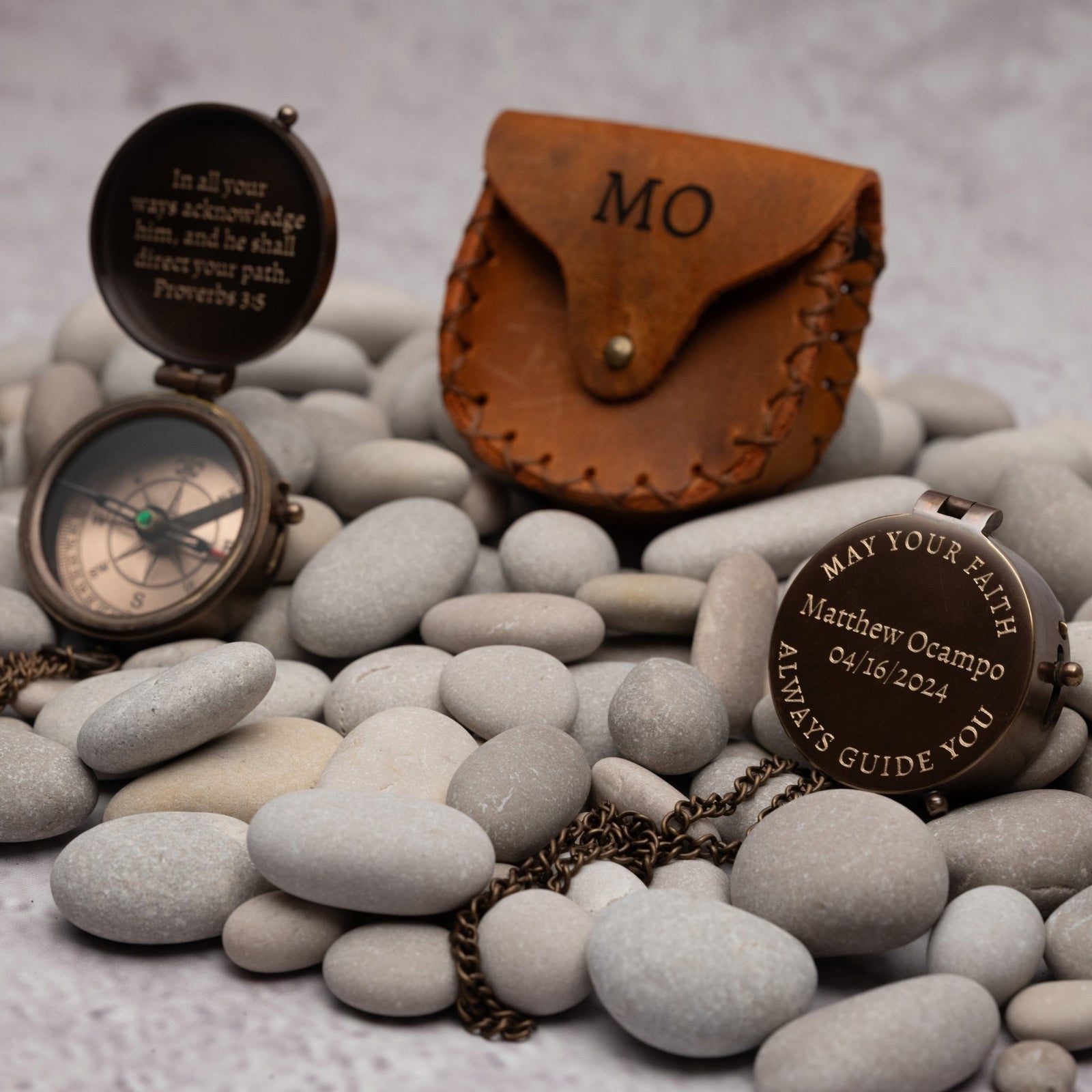Christian engraved compass with name and cross design, inspirational gift idea for teenage boys or men celebrating their spiritual journey – SFdizayn.com