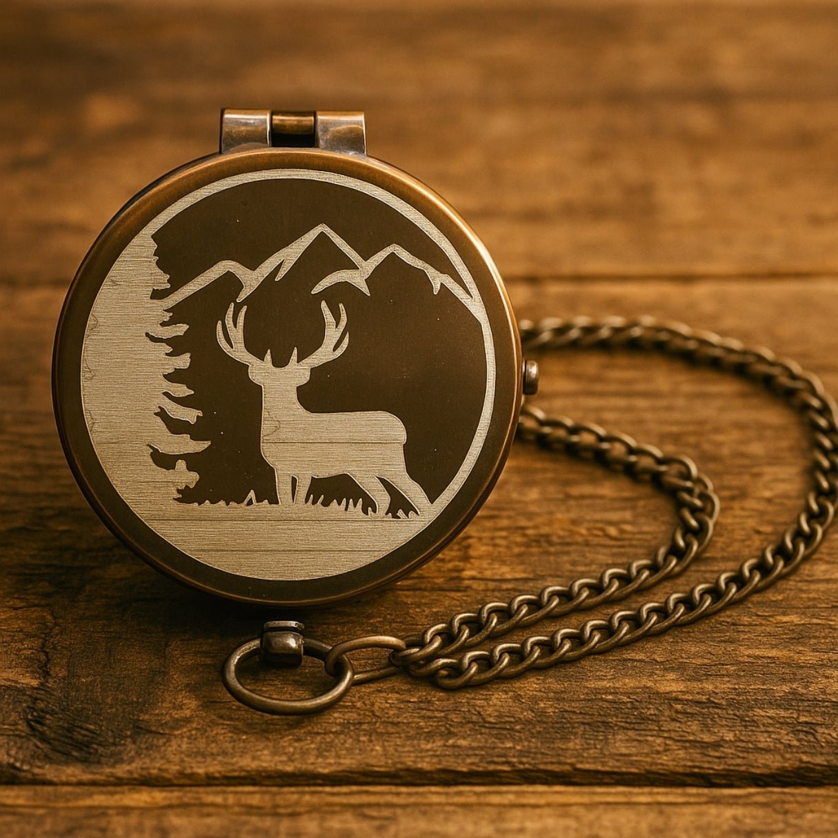 Personalized working antique brass compass for him – a celestial landscape gift engraved with name, initials, quote, or monogram; ideal for birthday, Christmas, Valentine’s Day, or anniversary.