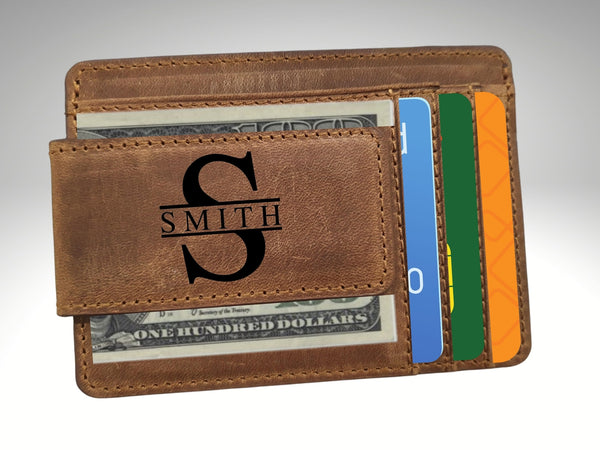 Personalized Money Clip | Grain + Oak Handwriting Front