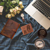Personalized wallet, compass, and leather journal displayed together as heartfelt custom gifts – SFdizayn