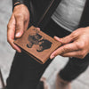 personalized leather wallet for men with custom photo engraving