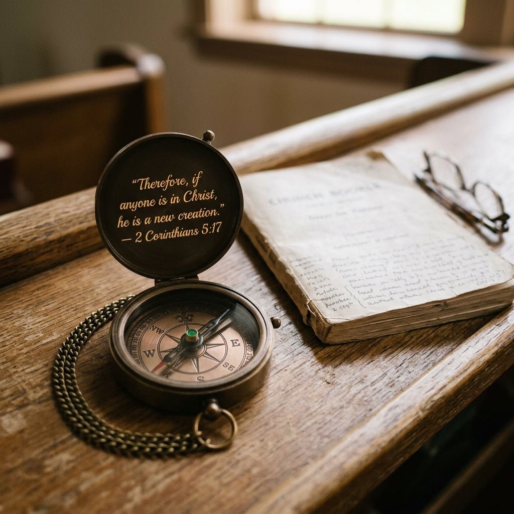 baptism gifts for men adult baptism engraved compass bible candle dignified