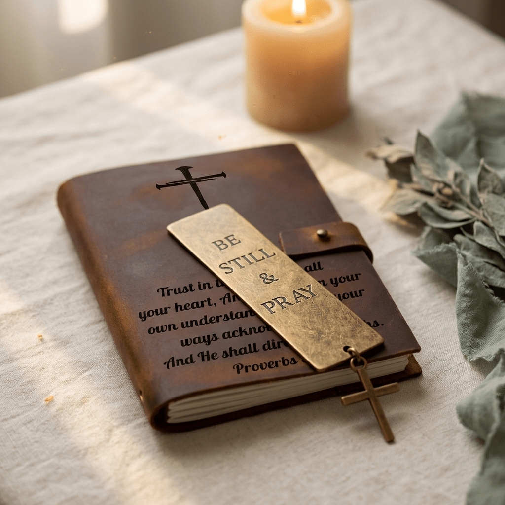 christian christmas gifts faith gifts for holidays engraved compass leather journal and brass bible bookmark