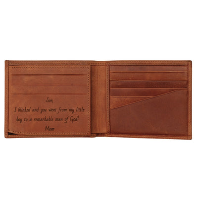 personalized leather wallet for men with custom photo engraving