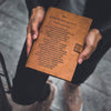 engraved leather journal with lined paper
