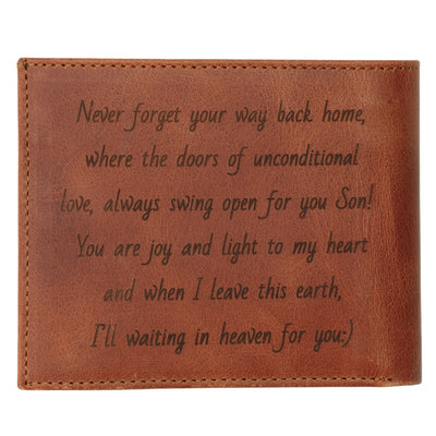 personalized leather wallet for men with custom photo engraving