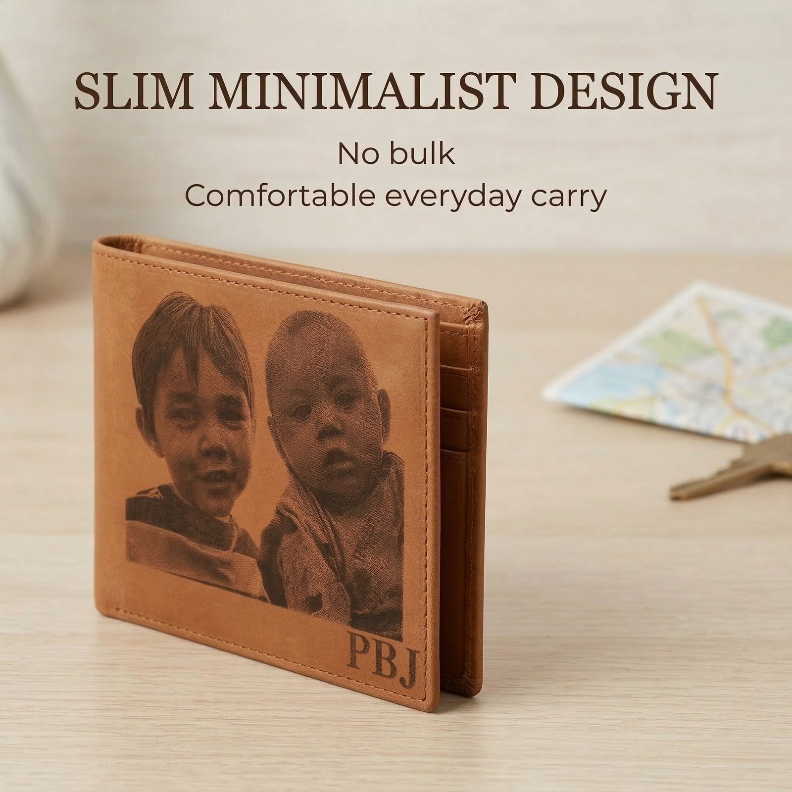 Person holding a compass with engraved text on a wooden surface, surrounded by books and a pen.