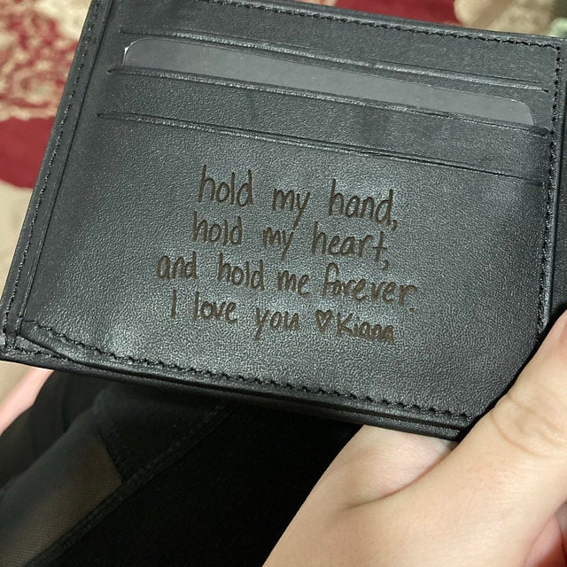 personalizaed mens black wallet