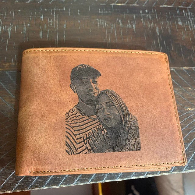 mens brown color photo wallet