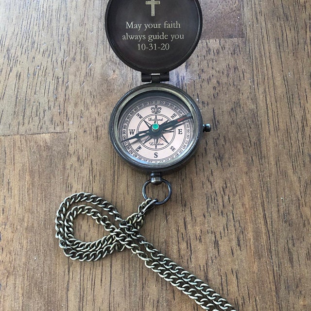 custom baptism compass gift