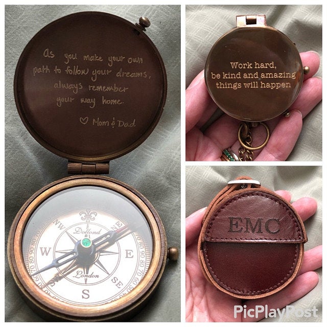 custom engraved working compass