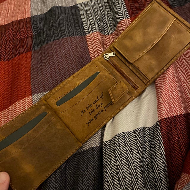 custom mens trifold wallet