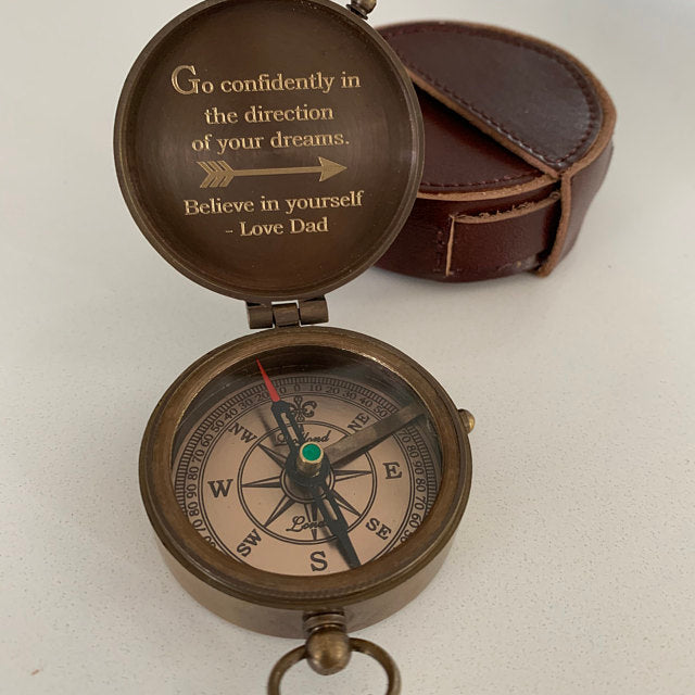 engraved custom compass