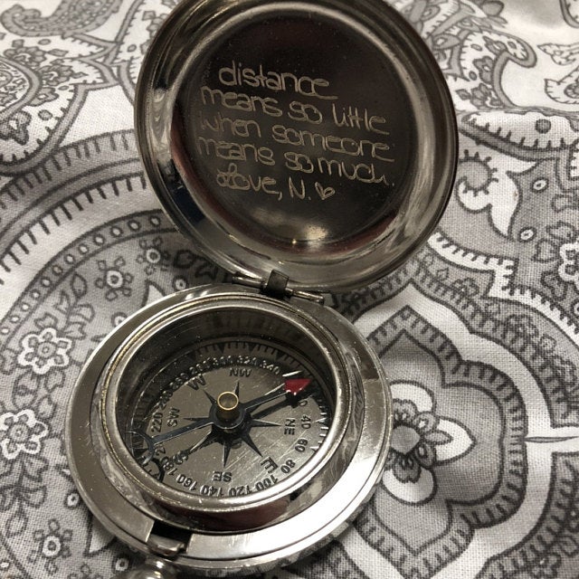 custom handwriting silver compass