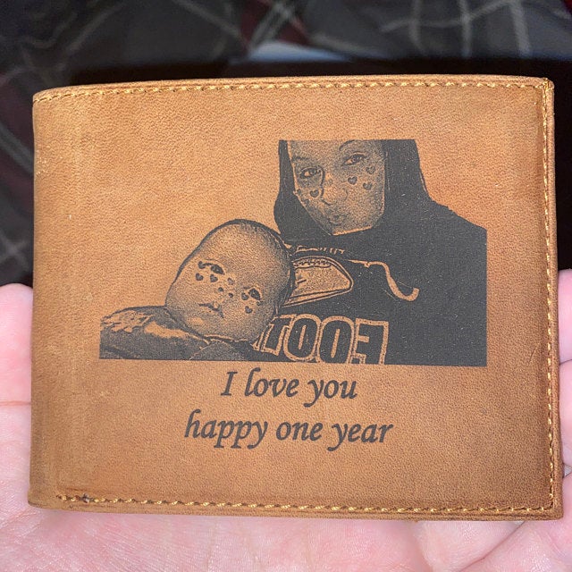 personalized browm mens wallet