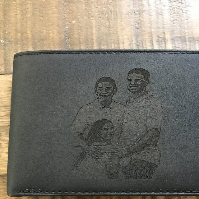 family picture engraved mens wallet
