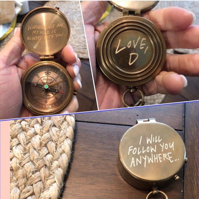 engraved compass