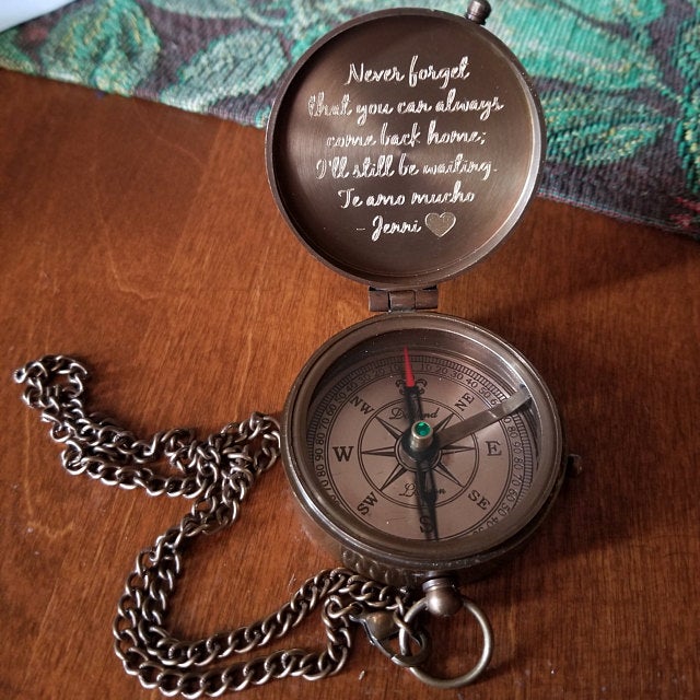 personalized working compass with custom message