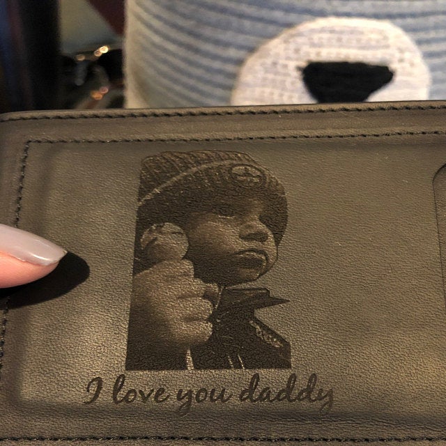 fathers day wallet with photo engraving
