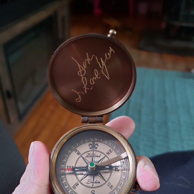my handwriting is on the compass