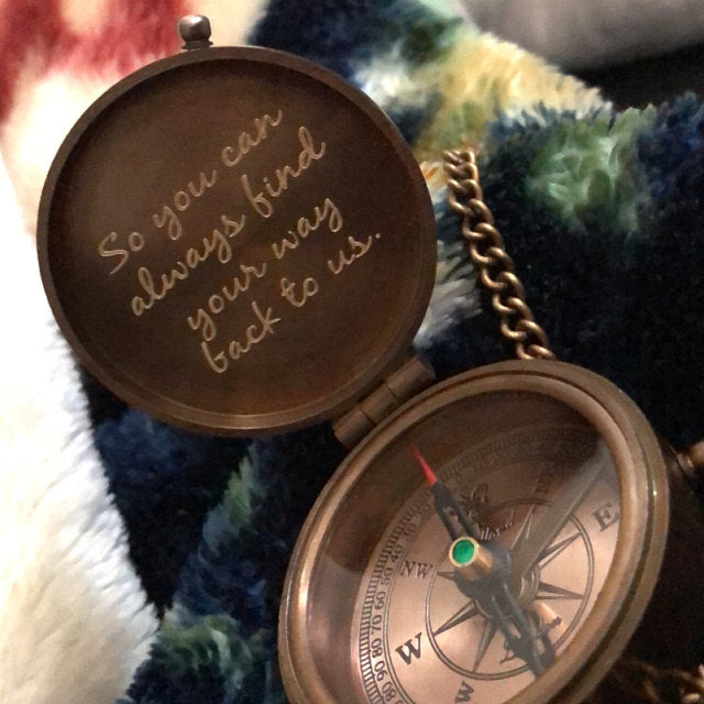engraved compass gift