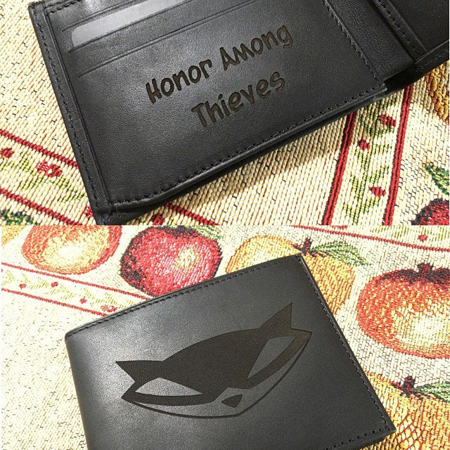 engraving inside of the mens wallet