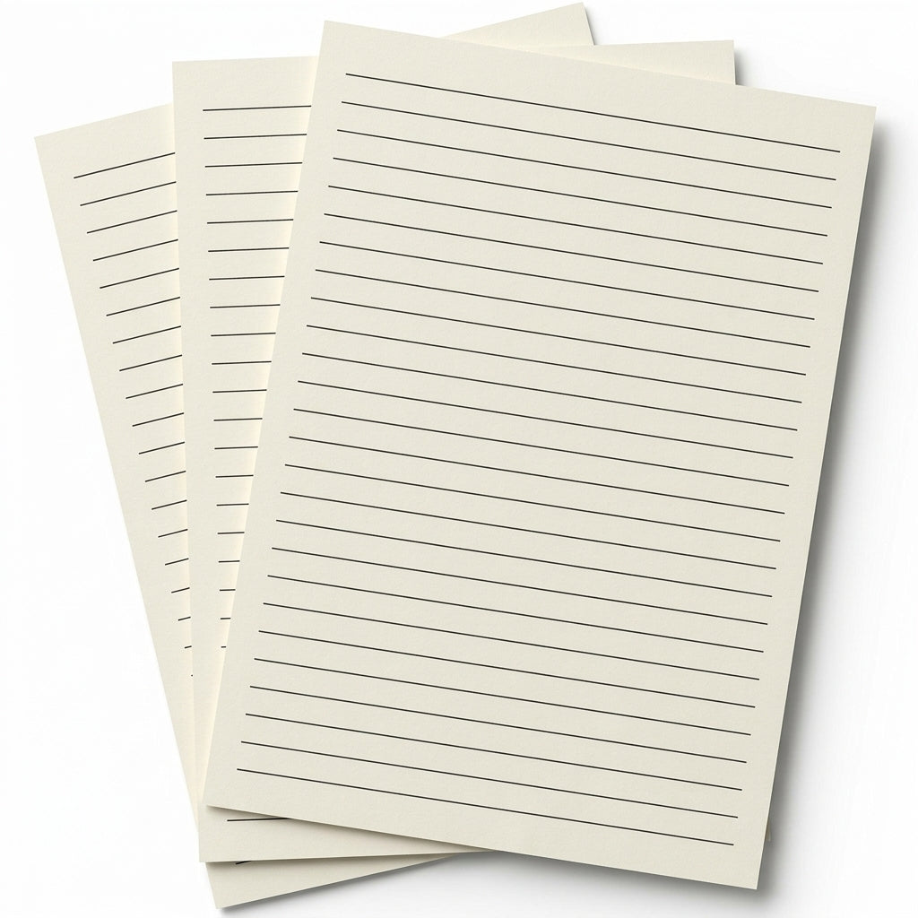 A5 leather journal refill pages, 3 pack of lined inserts