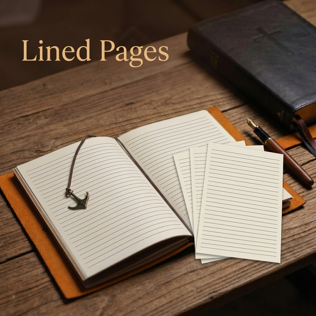 Refill pages for A5 refillable leather journals, 96 sheets