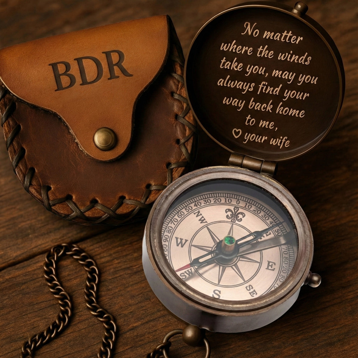 personalized compass gift for men