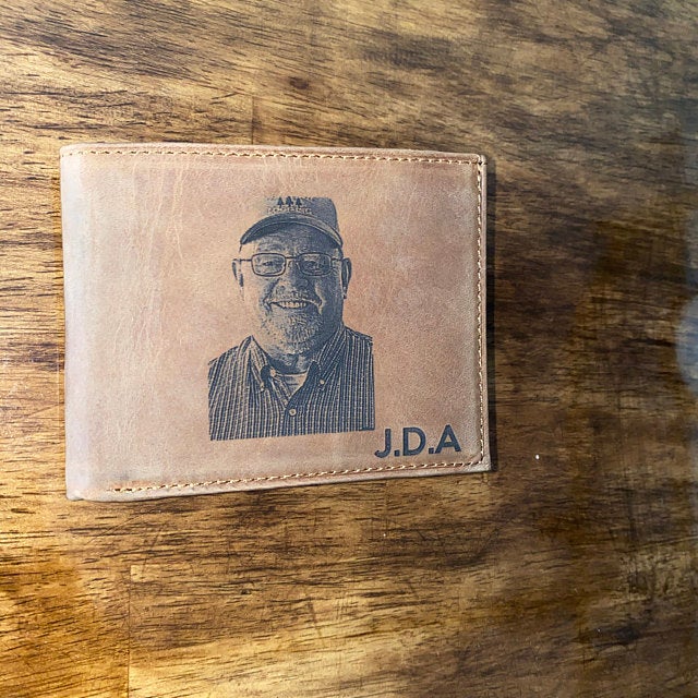 custom mens brown photo wallet