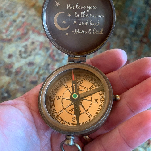 personalized engraved compass