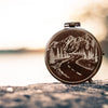 personalized handmade compass with mountains road engraving