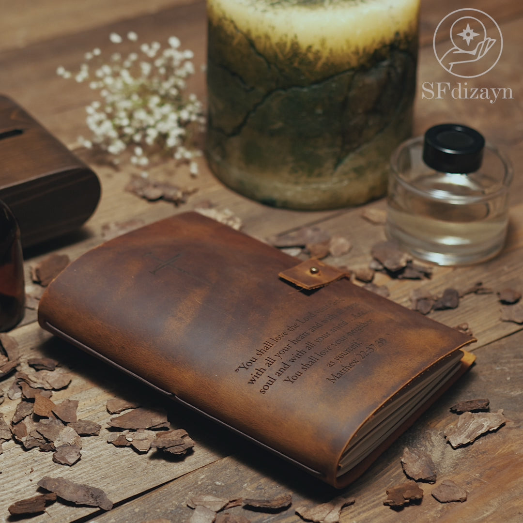 Custom Engraved Leather Journal Gift, Personalized A5 Refillable Notebook for Men and Women Birthday Graduation or Anniversary