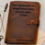 Personalized brown leather journal notebook – custom engraved diary with refillable lined pages, featuring name, monogram, initial, photo, or heartfelt message or text.
