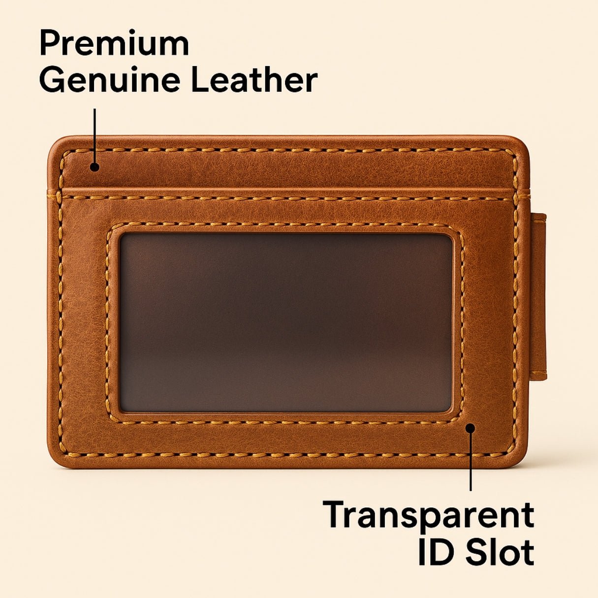 Genuine leather designer card holder for men — a small, slim money clip wallet with custom engraving, ID window, strong magnetic closure, and photo or initial personalization, perfect for front pocket use with a minimalist, ultraslim build.