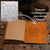 Personalized brown leather journal notebook – custom engraved diary with refillable lined pages, featuring name, monogram, initial, photo, or heartfelt message or text.
