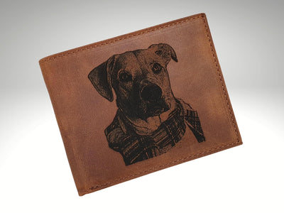 custom mens wallet with photo engraving