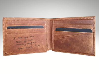 handwriting mens wallet